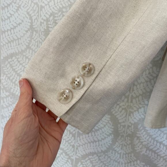 Kasper Linen Blend Tan/Neutral Belted/Tie Blazer / Jacket / Utility Pockets, 12 - Picture 5 of 16